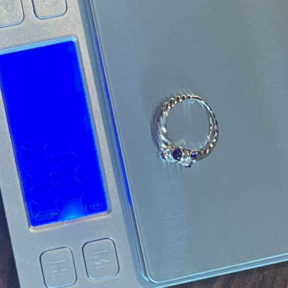 RARE David Yurman Studio Sterling Silver Amethyst Cable Cuff + Ring Set - Picture 9 of 10